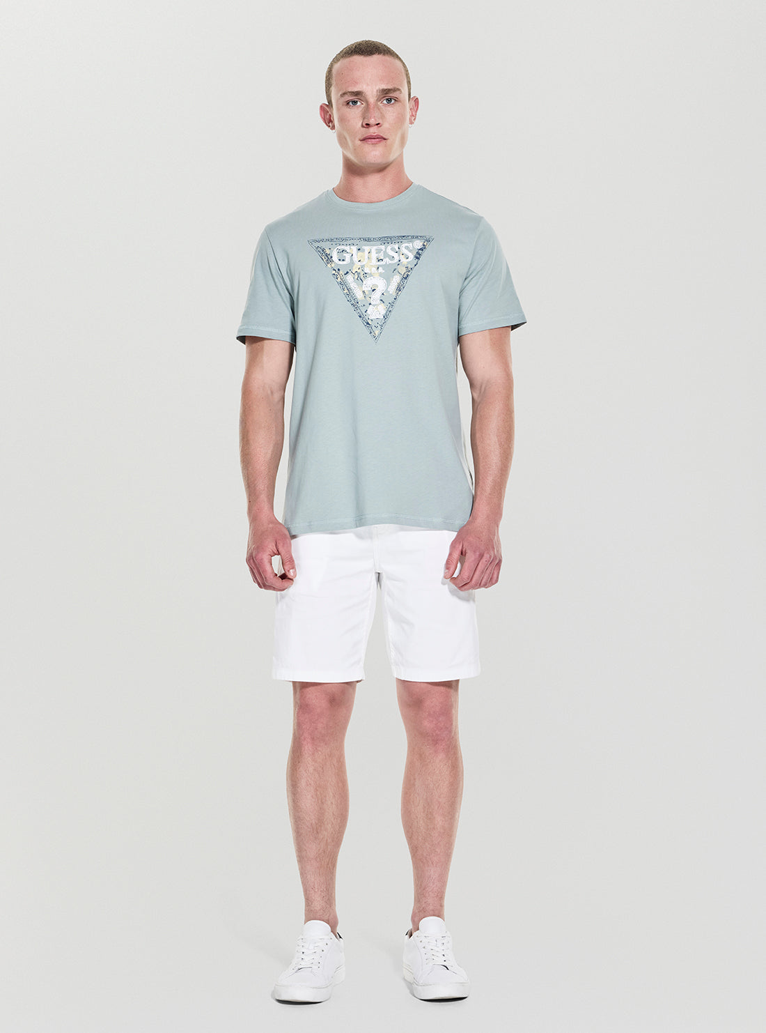 GUESS Mens Grey Guess Triangle T-Shirt M5YI15I3Z14 Full View