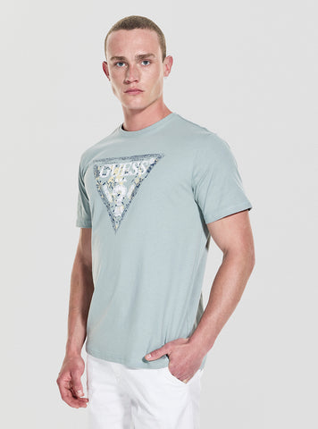GUESS Mens Grey Guess Triangle T-Shirt M5YI15I3Z14 Front Side View