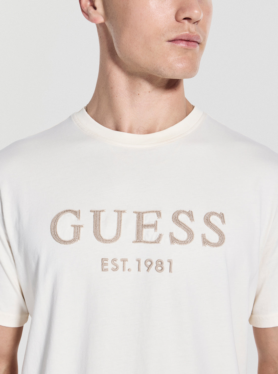 GUESS Mens White Guess Box Logo T-Shirt M5YI17I3Z14 Detail View