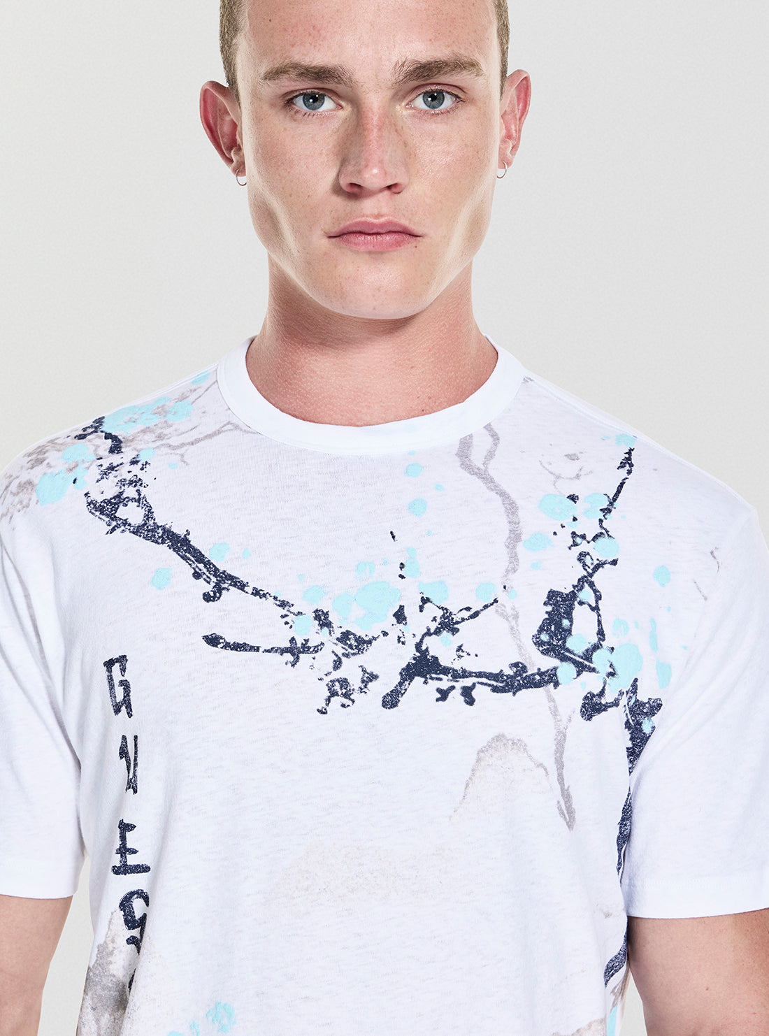 GUESS Mens White Graphic Japan T-Shirt M5YI26KCY30 Detail View