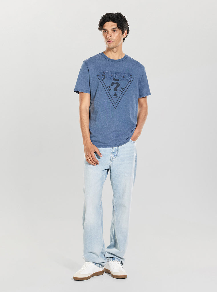 Blue Inset Logo T-Shirt | GUESS