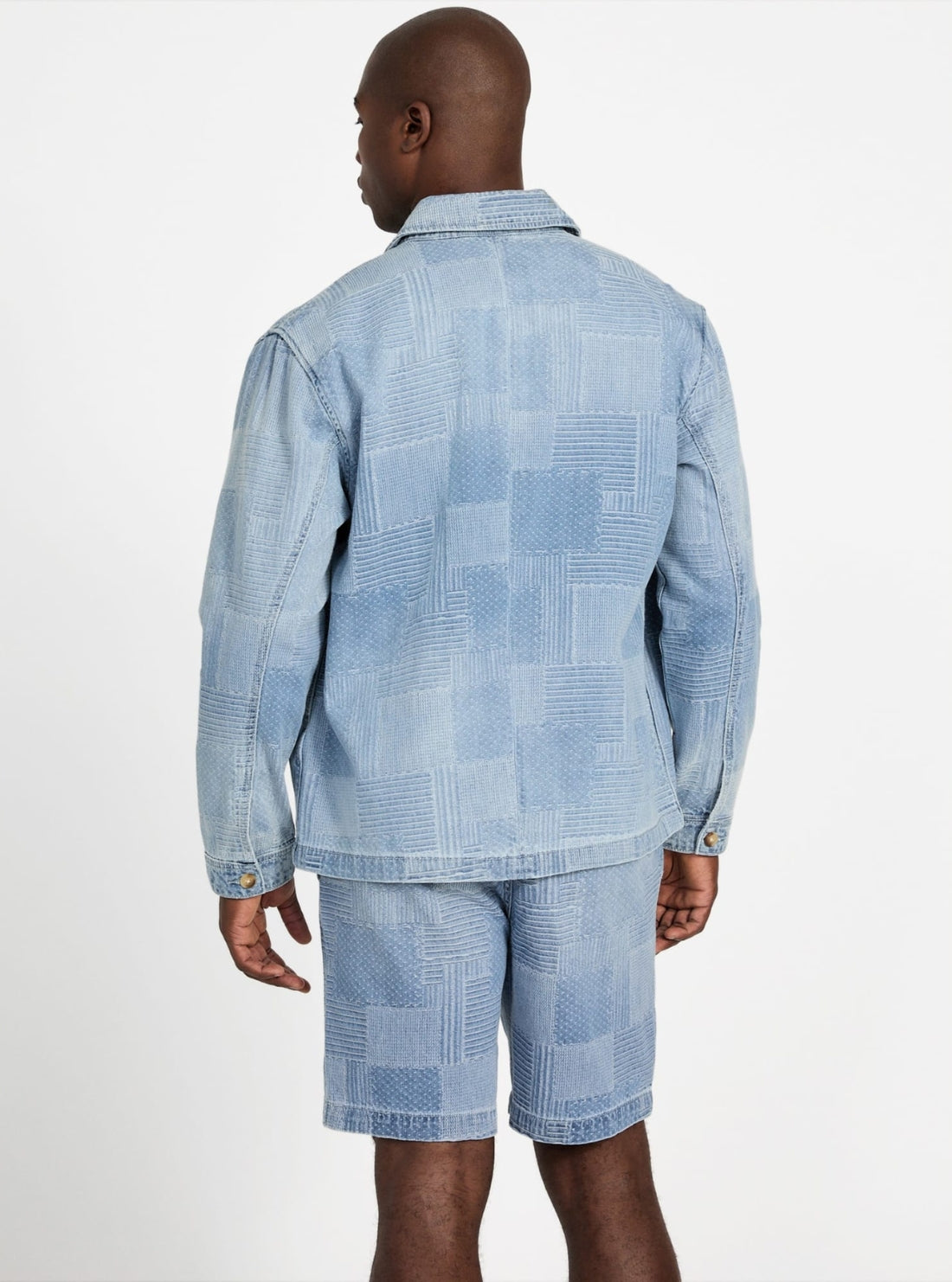 GUESS Mens Blue Orion Chore Jacket M5YN49D5R30 Back View