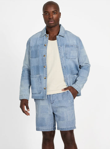 GUESS Mens Blue Orion Chore Jacket M5YN49D5R30 Front View