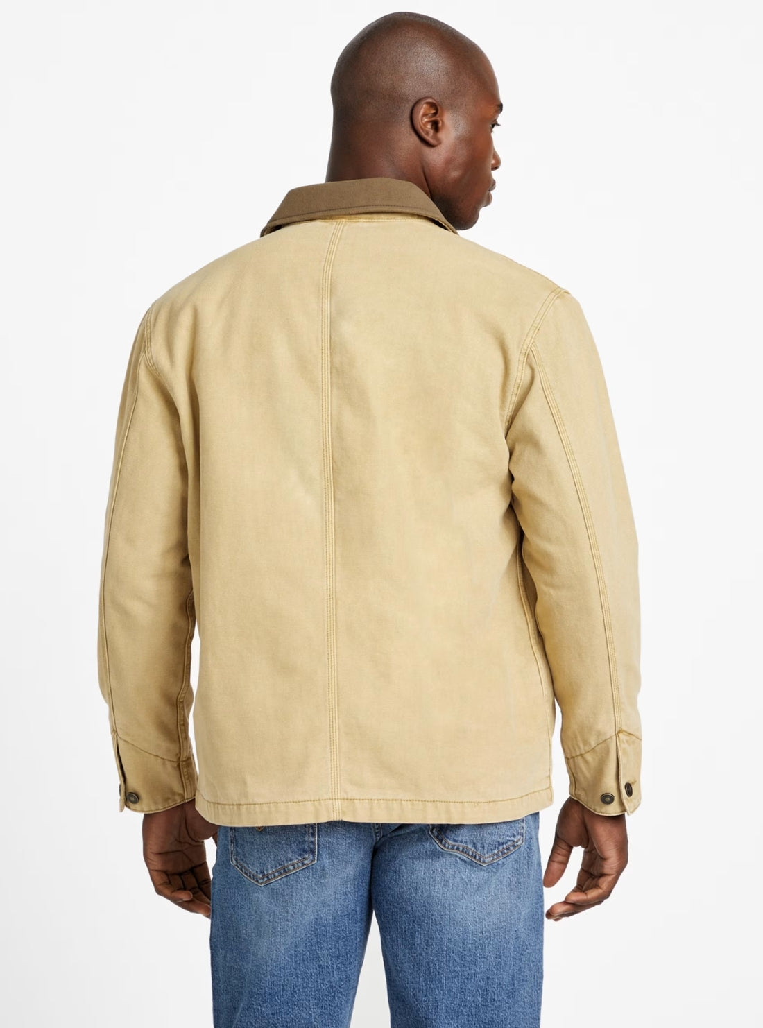 GUESS Mens Beige Casey Barn Jacket M5YN66WK910 Back View