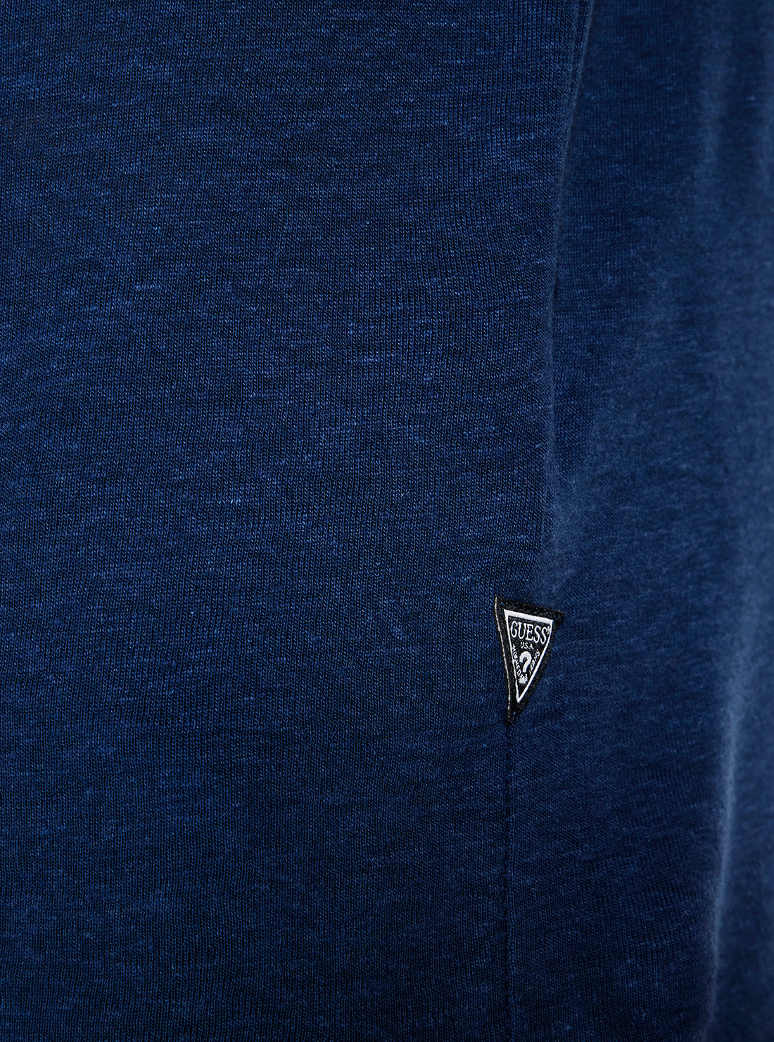 GUESS Mens Blue Leon Linen Polo Shirt M5YP17KCWK0 Detail View