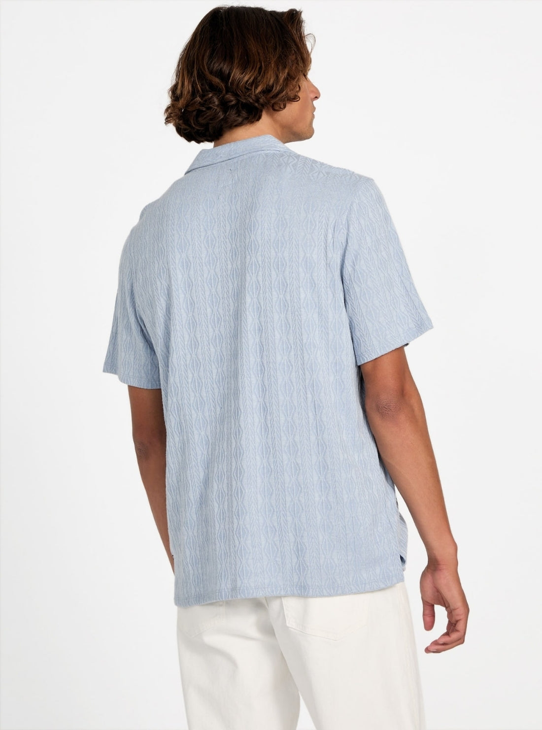 GUESS Mens Blue Spencer Resort Shirt M5YP23KCWP0 Back View