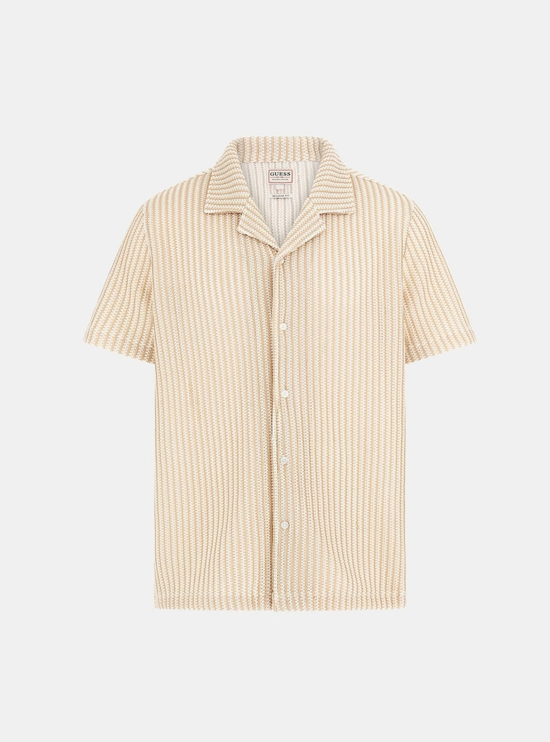 GUESS Mens Beige Larson Knitted Shirt M5YP24KCWZ0 Flatlay