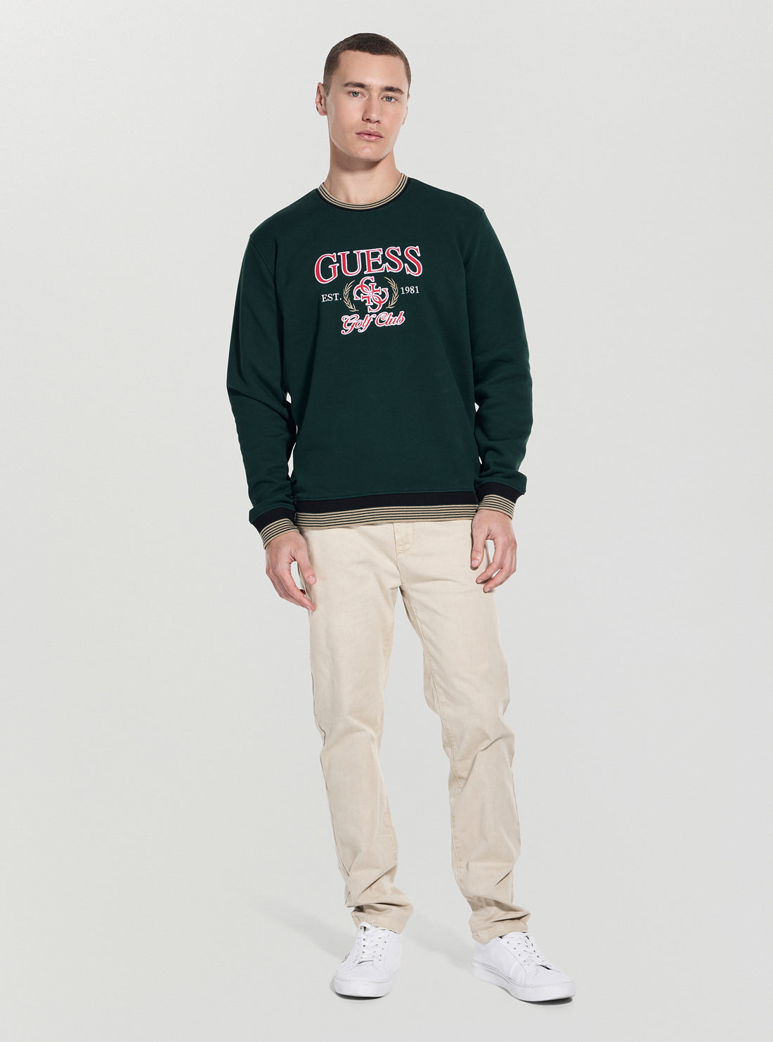 GUESS Mens Green Logo 4G Sweatshirt M5YQ12KCXW1 Full view