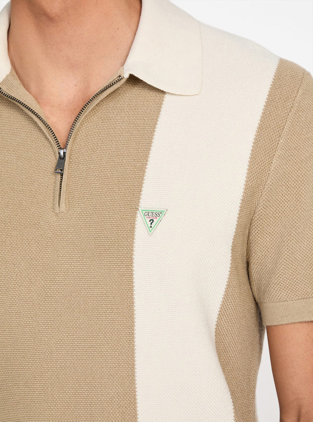 GUESS Mens Beige Humphrey Polo Sweater Shirt M5YR11Z3OE2 Detail view