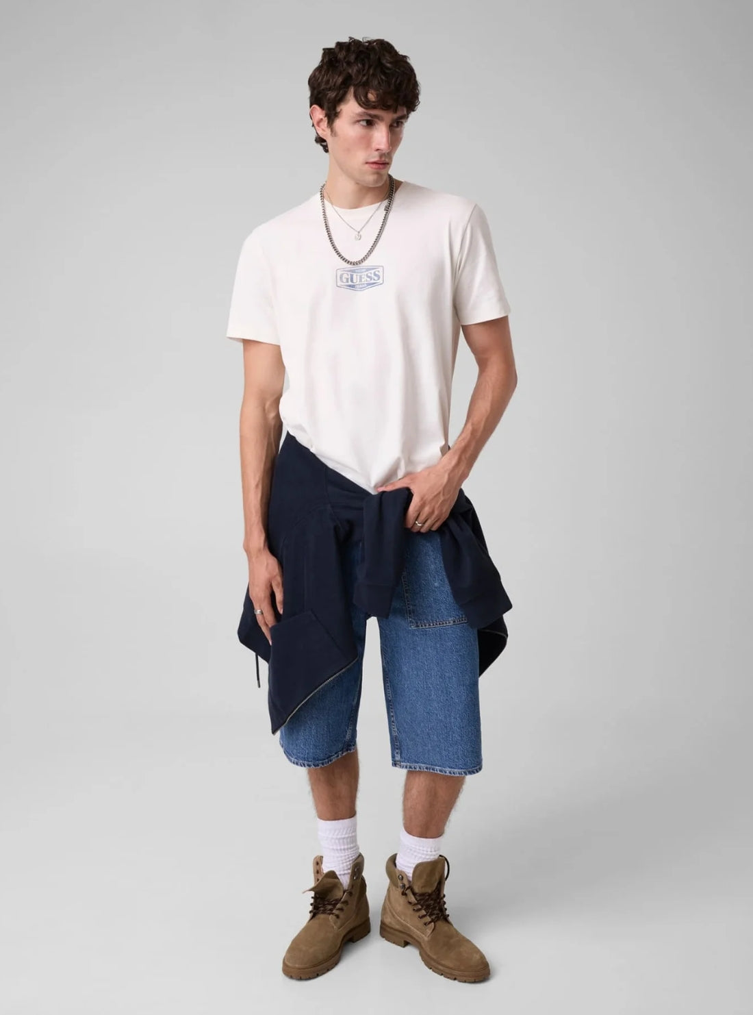 Guess Jeans White Classic Logo T-Shirt M6BI09K5324 Full View
