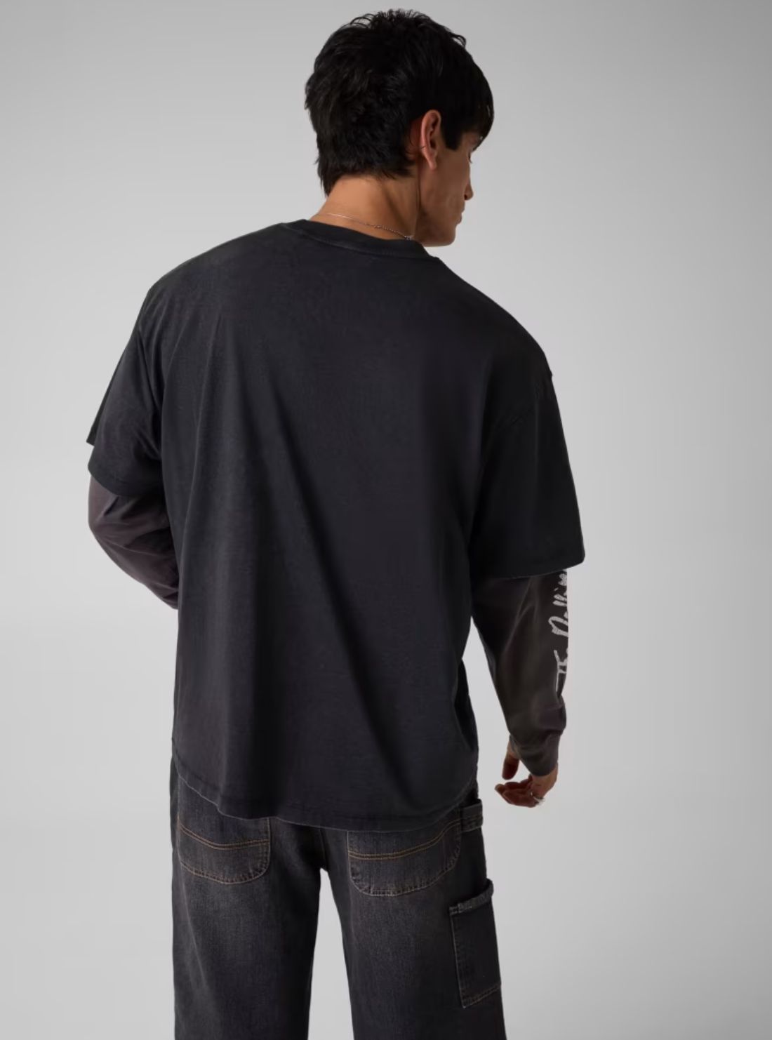 Guess Jeans Black Rolling Stones Eagle T-Shirt M6BI29K5546 Back View