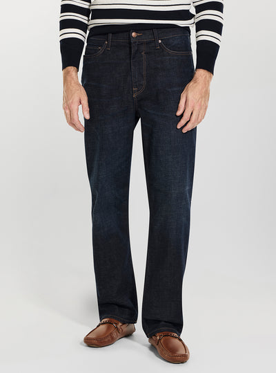 GUESS Mens Mid-Rise Process Jett Baggy Jeans in Dark Wash M6GA0PD1092 Front View