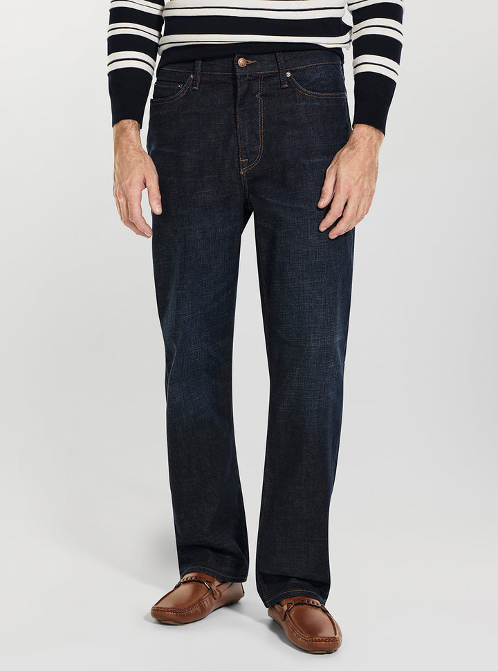 GUESS Mens Mid-Rise Process Jett Baggy Jeans in Dark Wash M6GA0PD1092 Front View