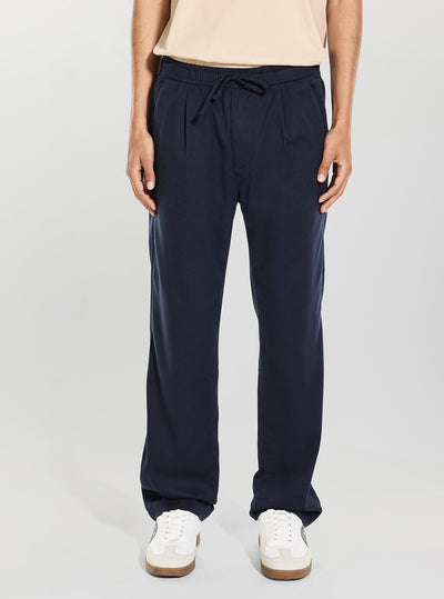GUESS Mens Blue Paolo Cotton Owen Drawcord Pants M6GB15W2024 Front View