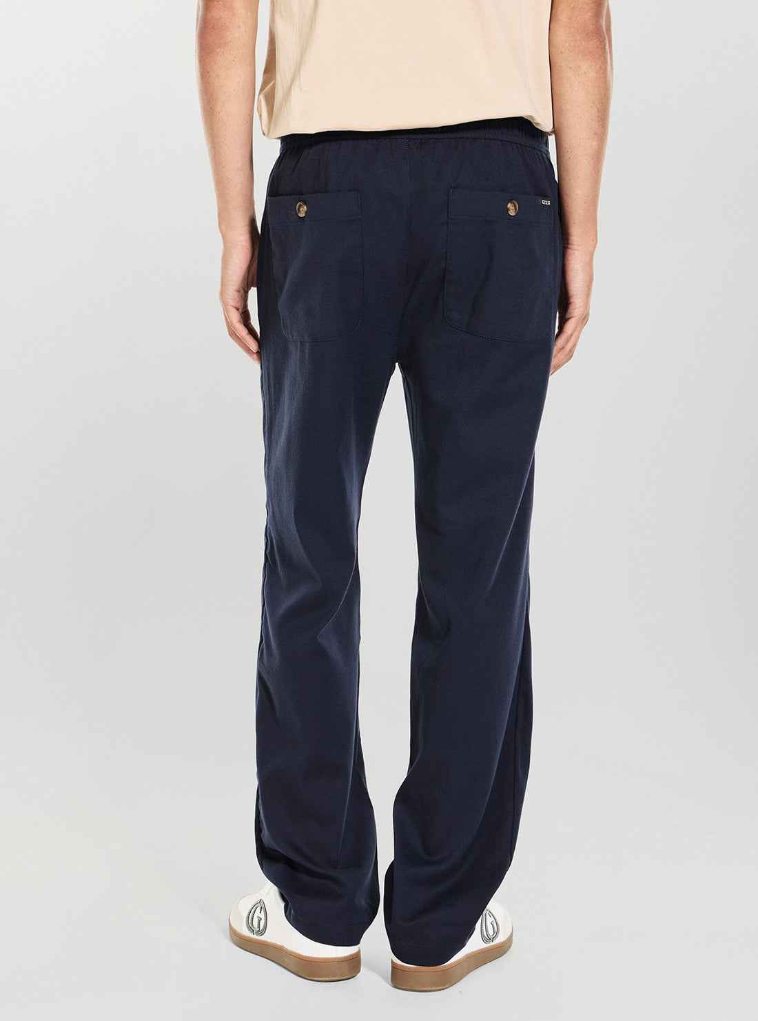GUESS Mens Blue Paolo Cotton Owen Drawcord Pants M6GB15W2024 back View