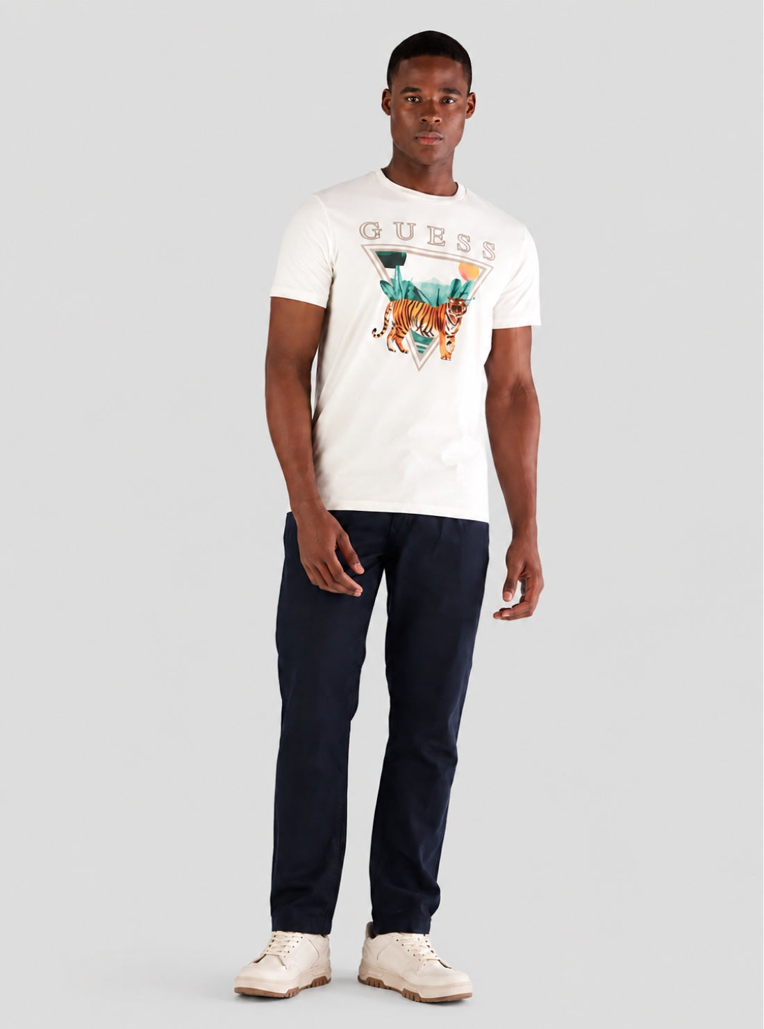 GUESS Mens Smart Blue Taylor Chino Pants M6GB76W1709 Full View