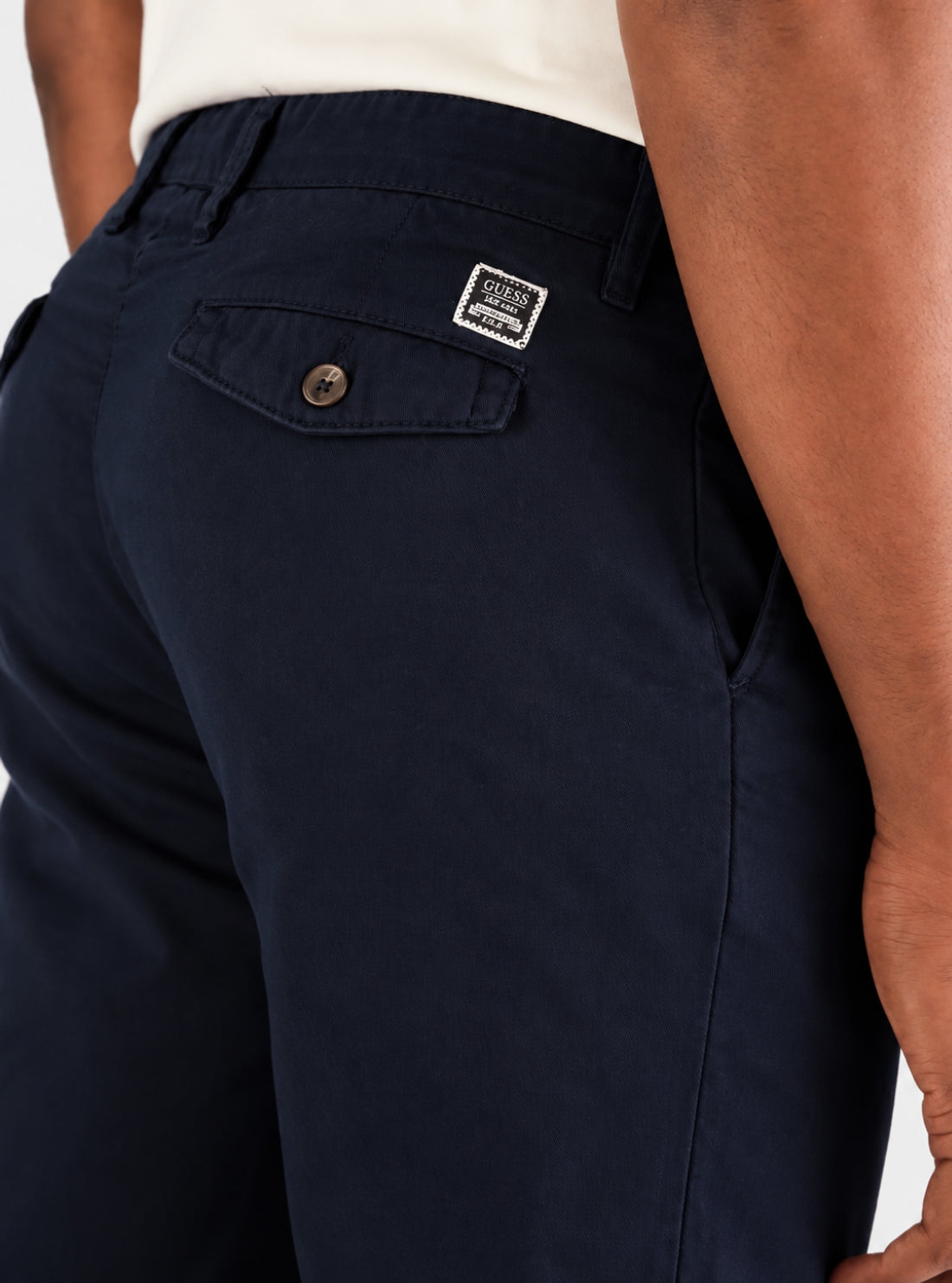 GUESS Mens Smart Blue Taylor Chino Pants M6GB76W1709 Detail View