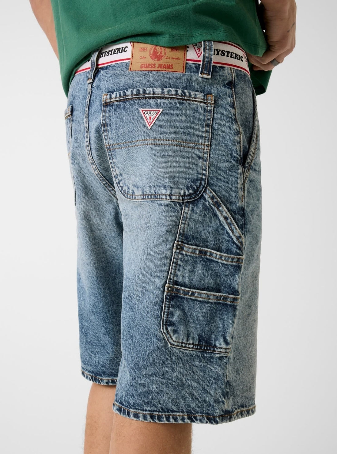 Guess Jeans Blue Hysteric Glamour Denim Carpenter Shorts  M6GD57D5M5Z Back View