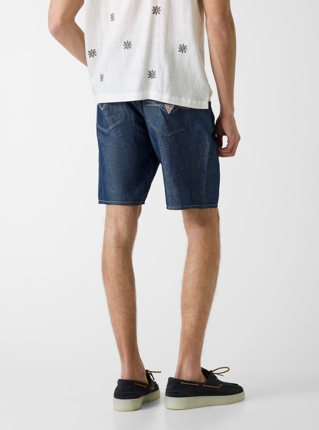 GUESS Mens Blue Jerome Denim Shorts M6GDV7D0765 Back View