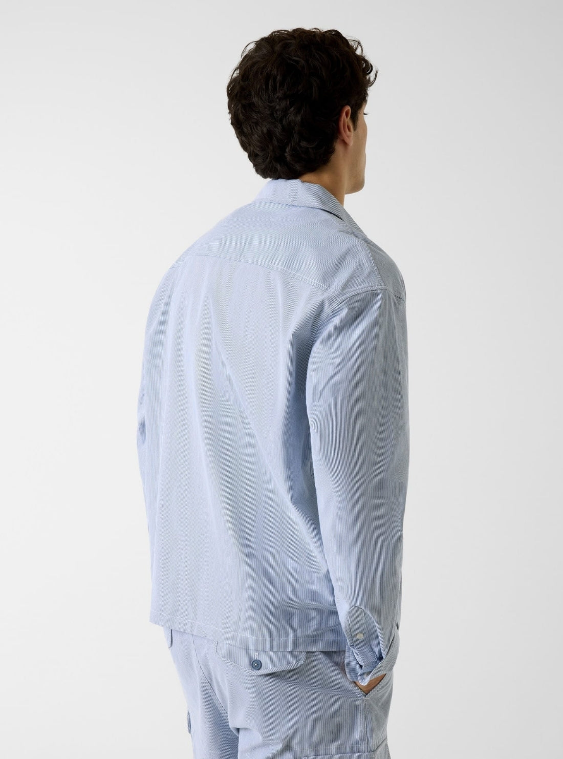Guess Jeans Blue Zip Front Shirt M6GH04WO361 Back View