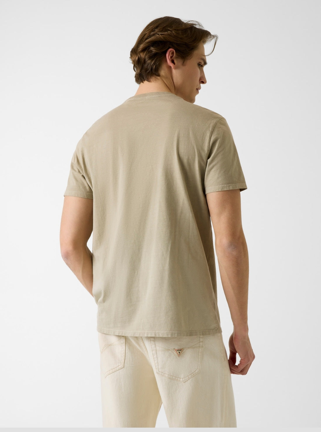 GUESS Mens Grey Multi Basic Pima T-Shirt M6GI29K3258 Back View