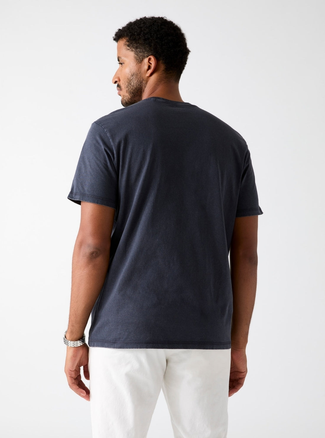 GUESS Mens Blue Guess Worldwide Marine T-Shirt M6GI43K3471 Back View