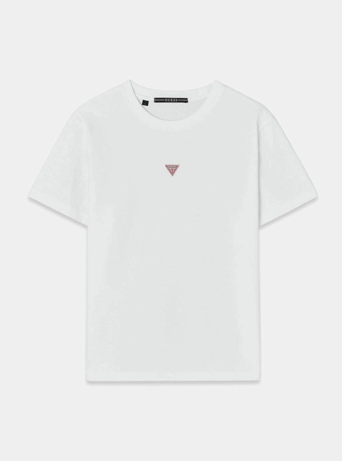 GUESS Mens White Logo Triangle T-Shirt M6GIAKK99Q7 Flatlay