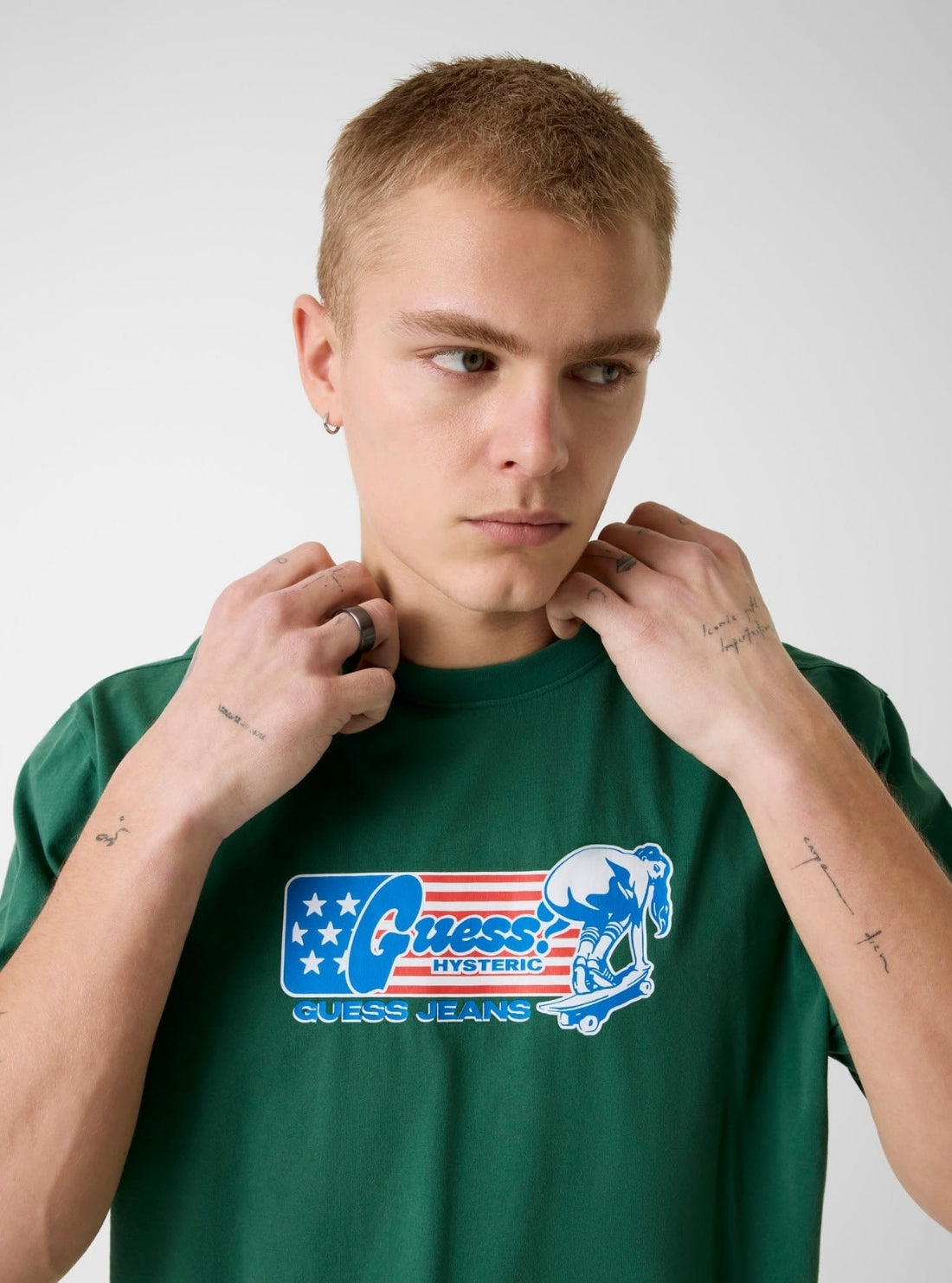 Guess Jeans x Green Hysteric Glamour Skater T-Shirt M6GIC2K8FQ4 Detail View
