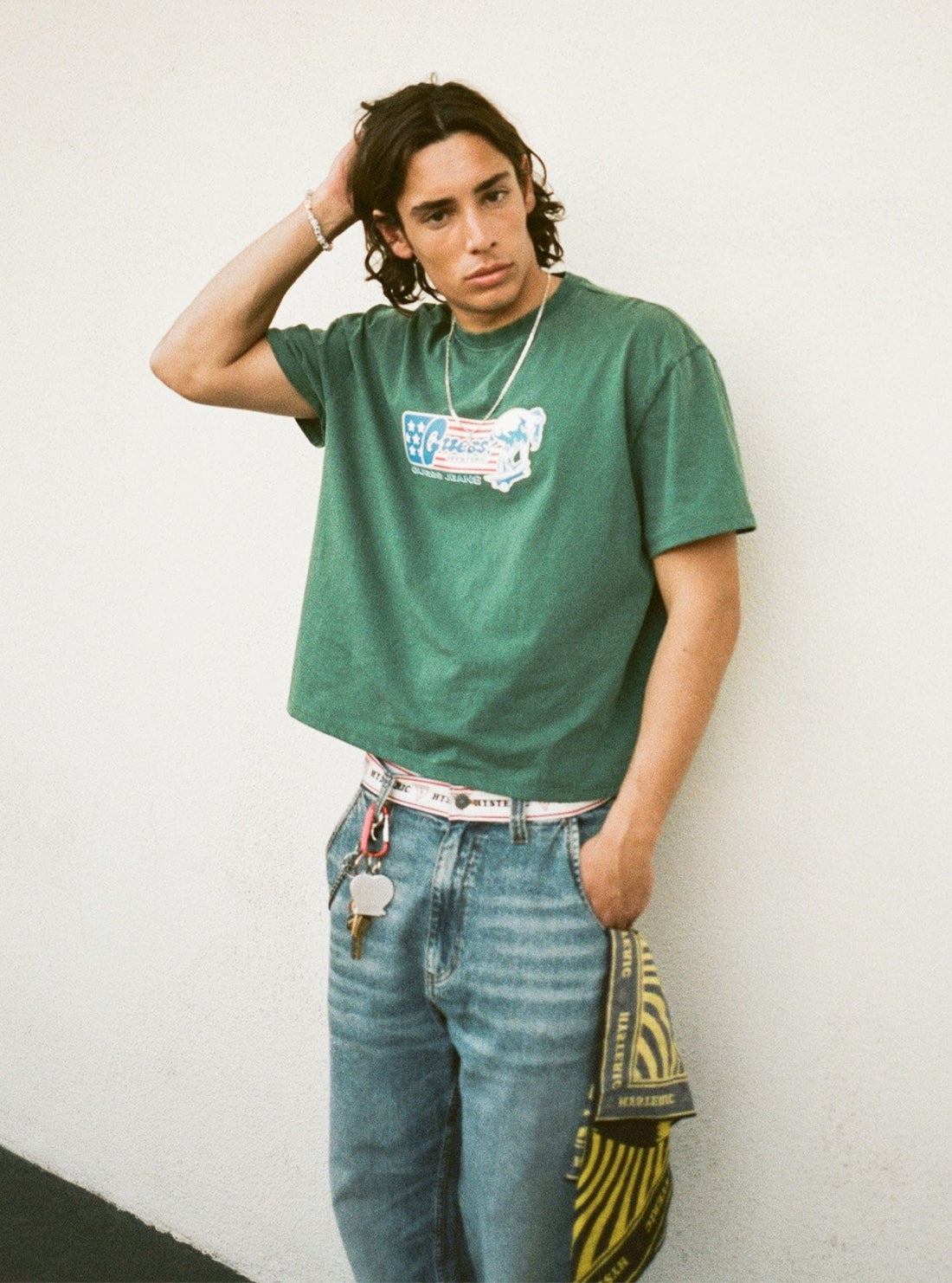 Guess Jeans x Green Hysteric Glamour Skater T-Shirt M6GIC2K8FQ4 Model View