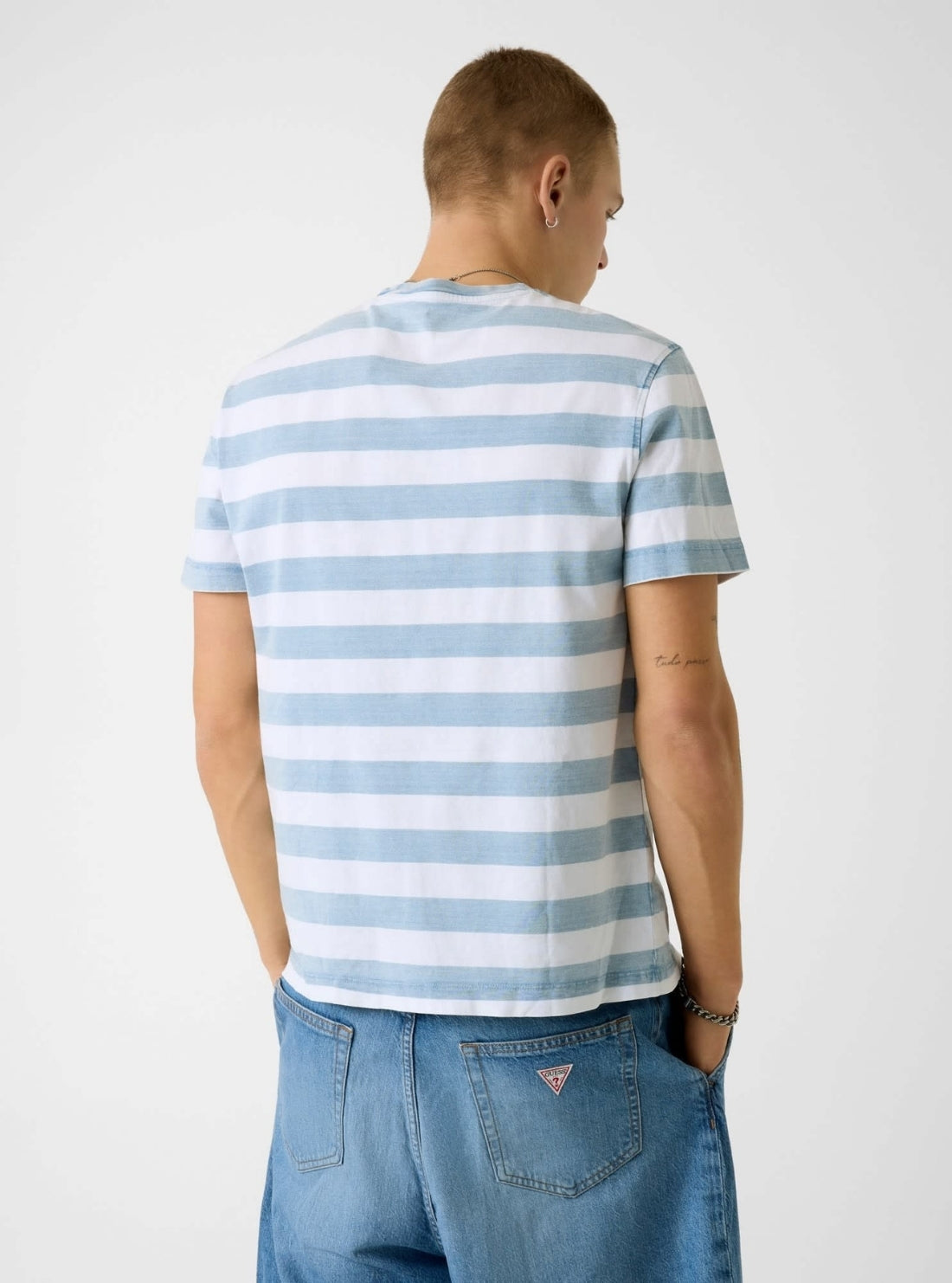 Guess Jeans Blue White Striped T-Shirt M6GIZ5KF531 Back View