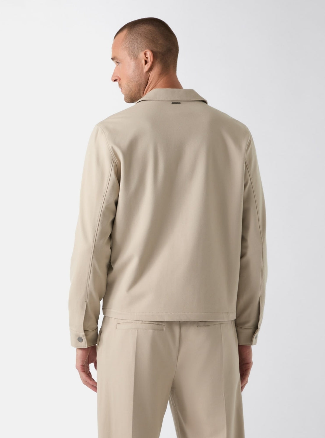 GUESS Mens Beige Alton Zip Jacket M6GL40K3366 Back View