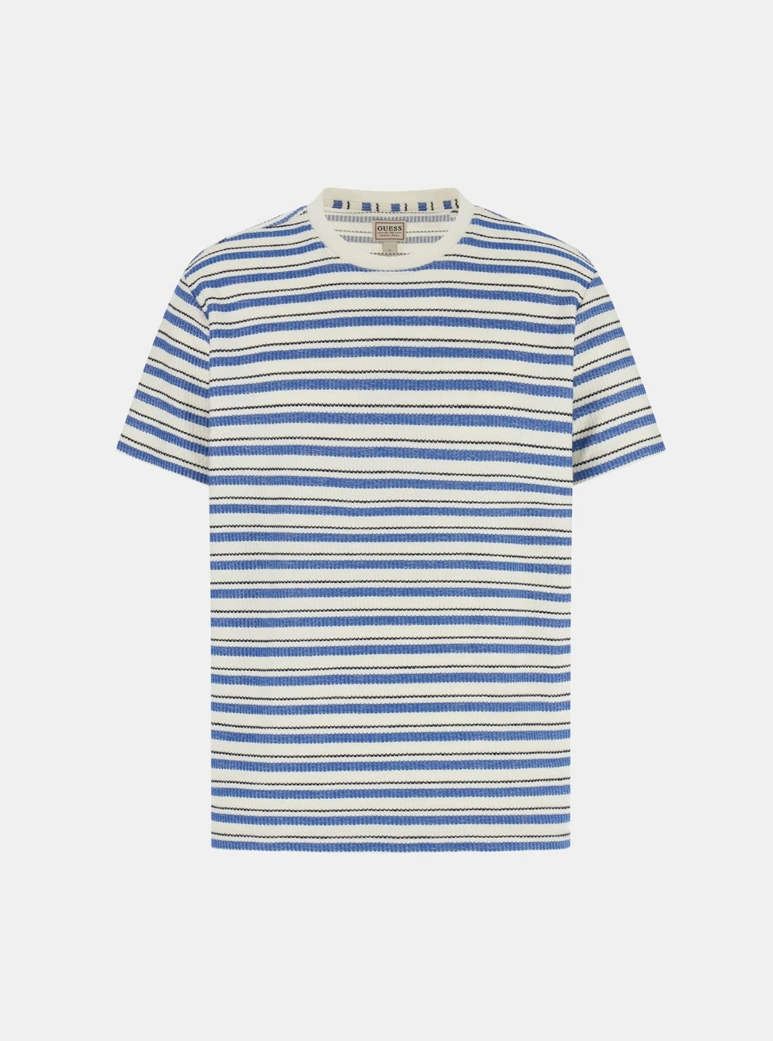 GUESS Mens Blue Marina Stripe Knit T-Shirt M6GP43K3227 Flaltay