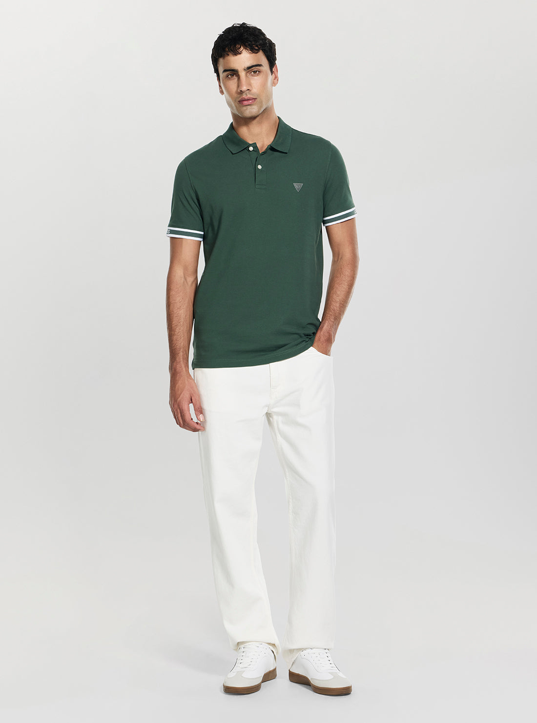 GUESS Womens Green Lyle Polo Shirt M6GP60K3076 Full View