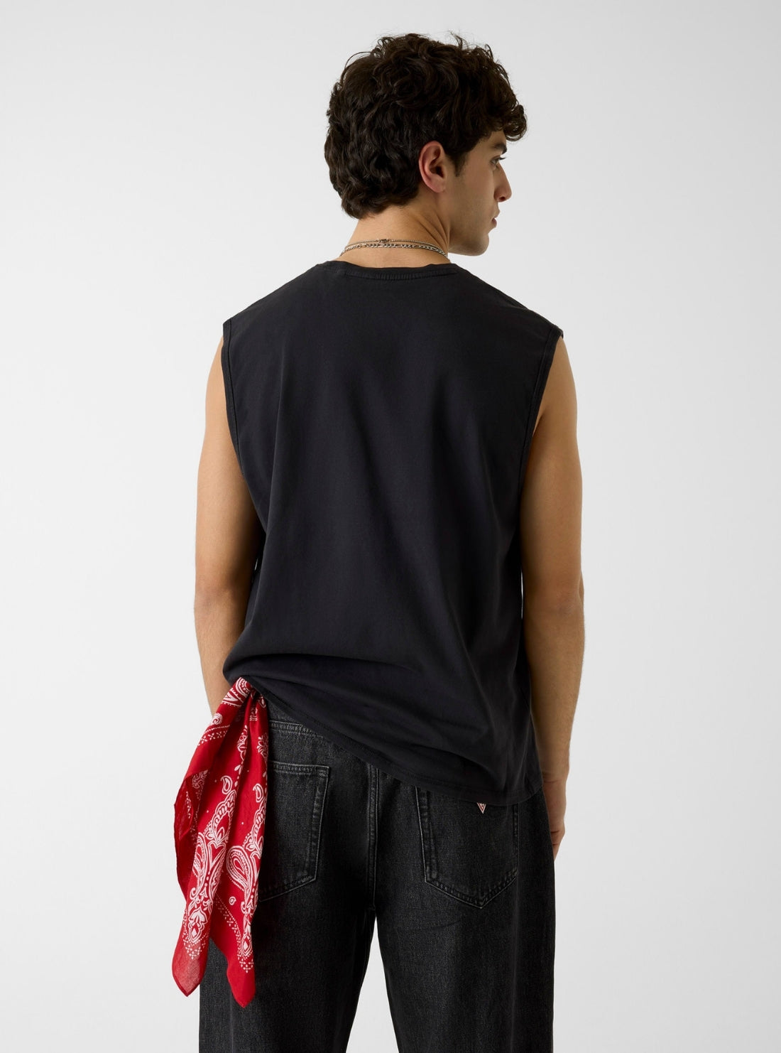 Guess Jeans Black Muscle Tee M6GPB2K8FQ4 Back View
