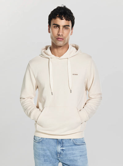GUESS Mens Beige Detailed Hoodie M6GQ06K3011 Front View