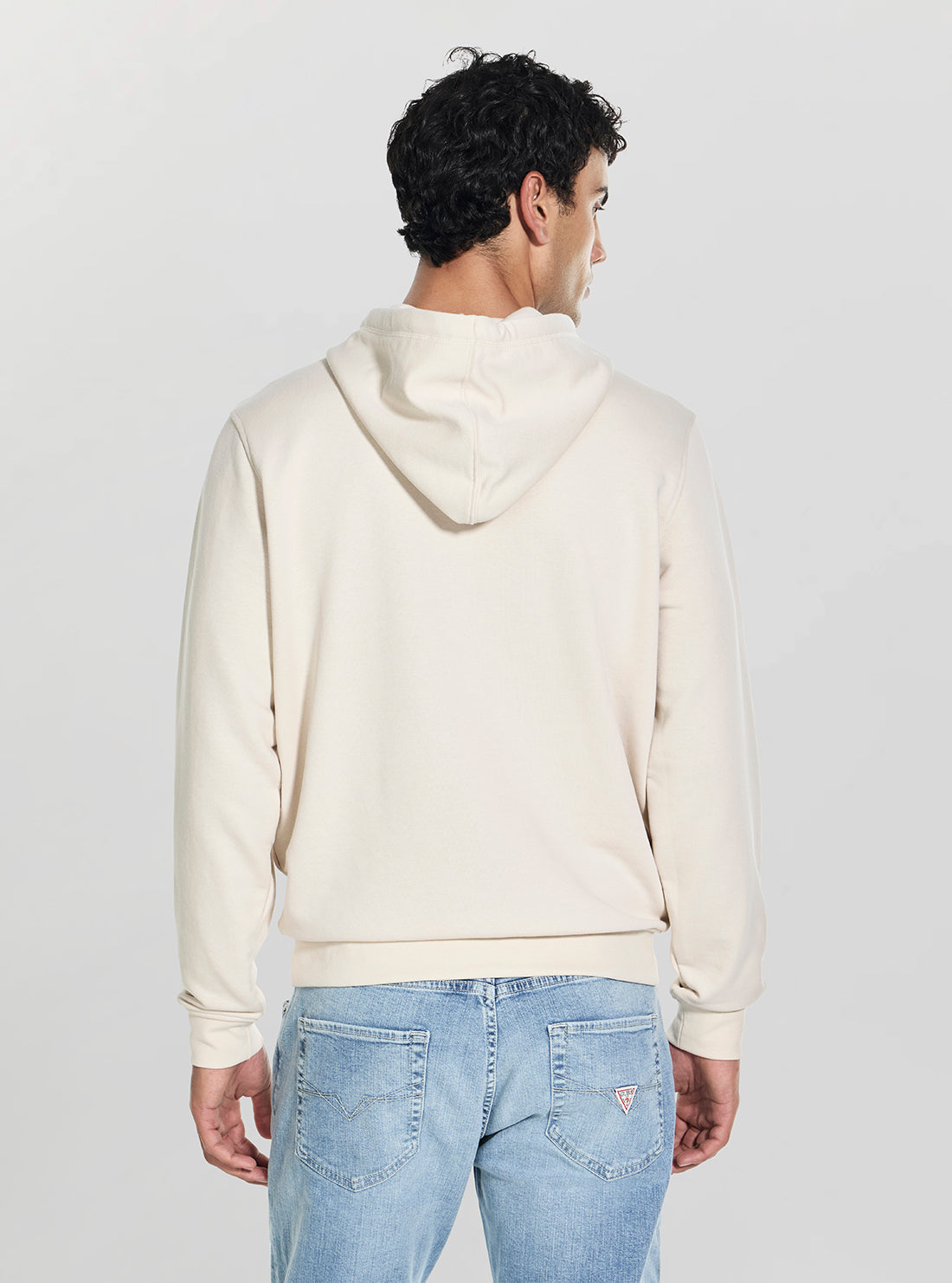 GUESS Mens Beige Detailed Hoodie M6GQ06K3011 Back View