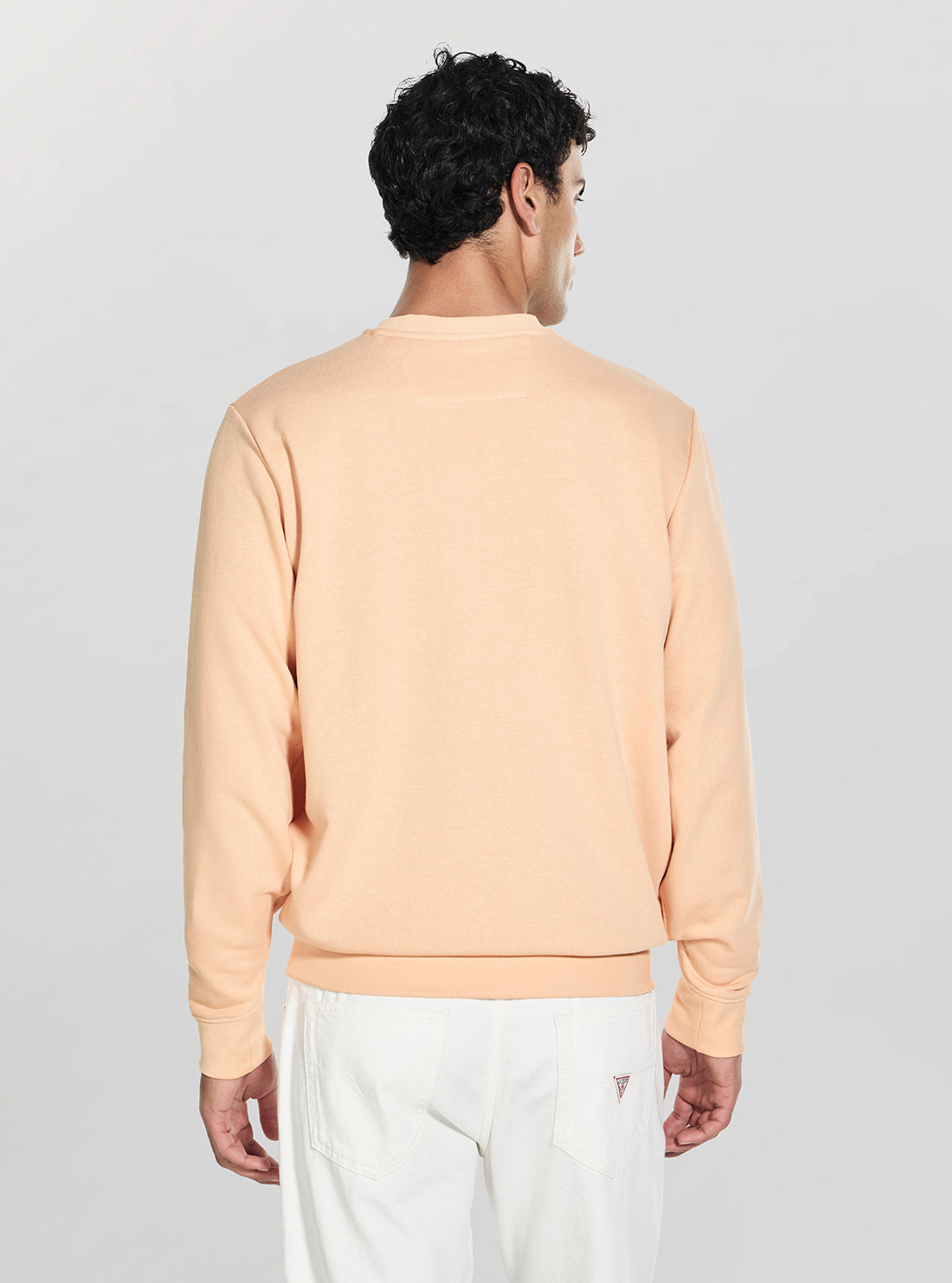GUESS Mens Orange Peach Embossed Logo Sweatshirt M6GQ07K3045 Back View