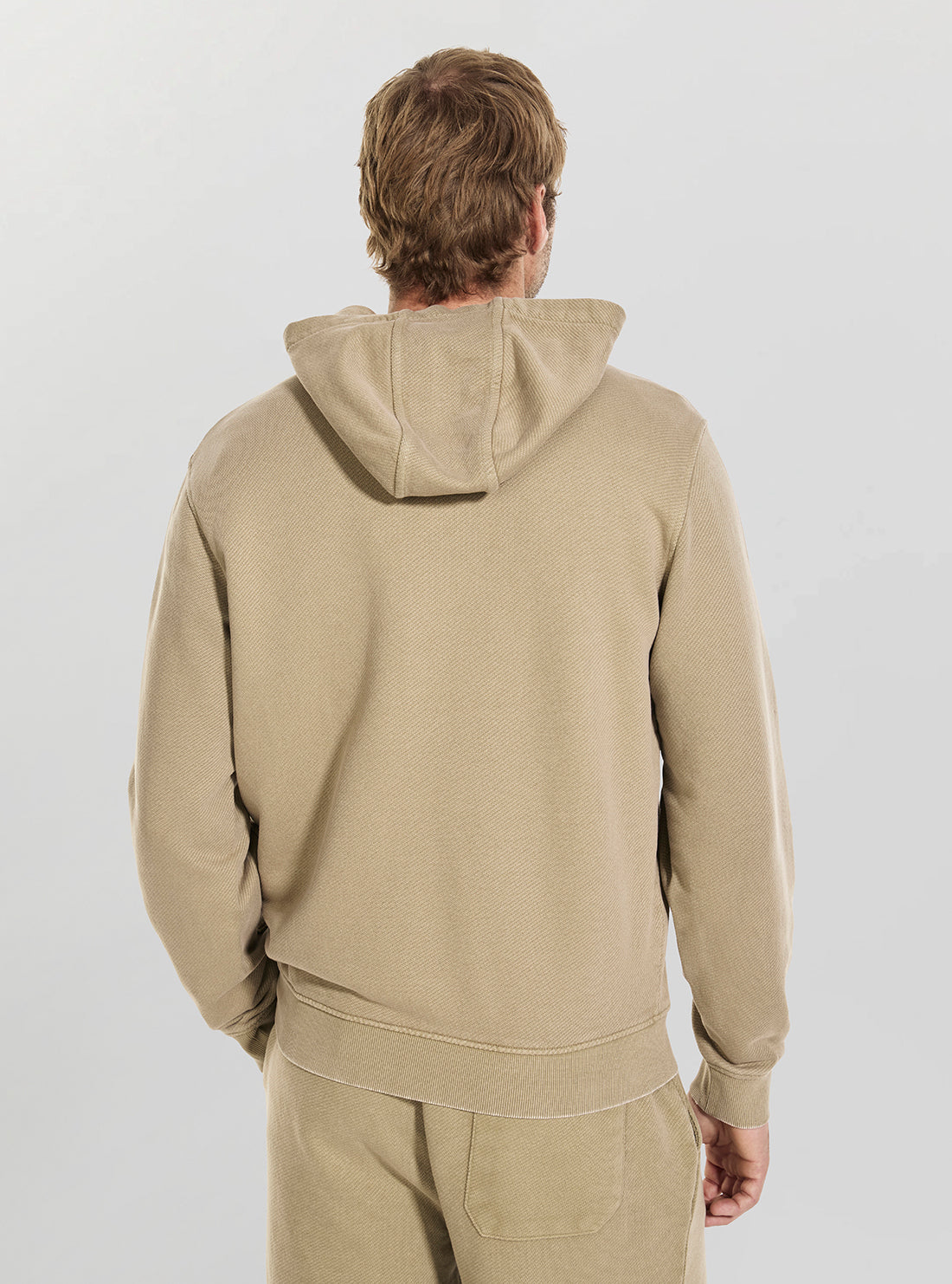 GUESS Mens Impact Grey Textured Zip Hoodie Sweater M6GQ15K3019 Back View