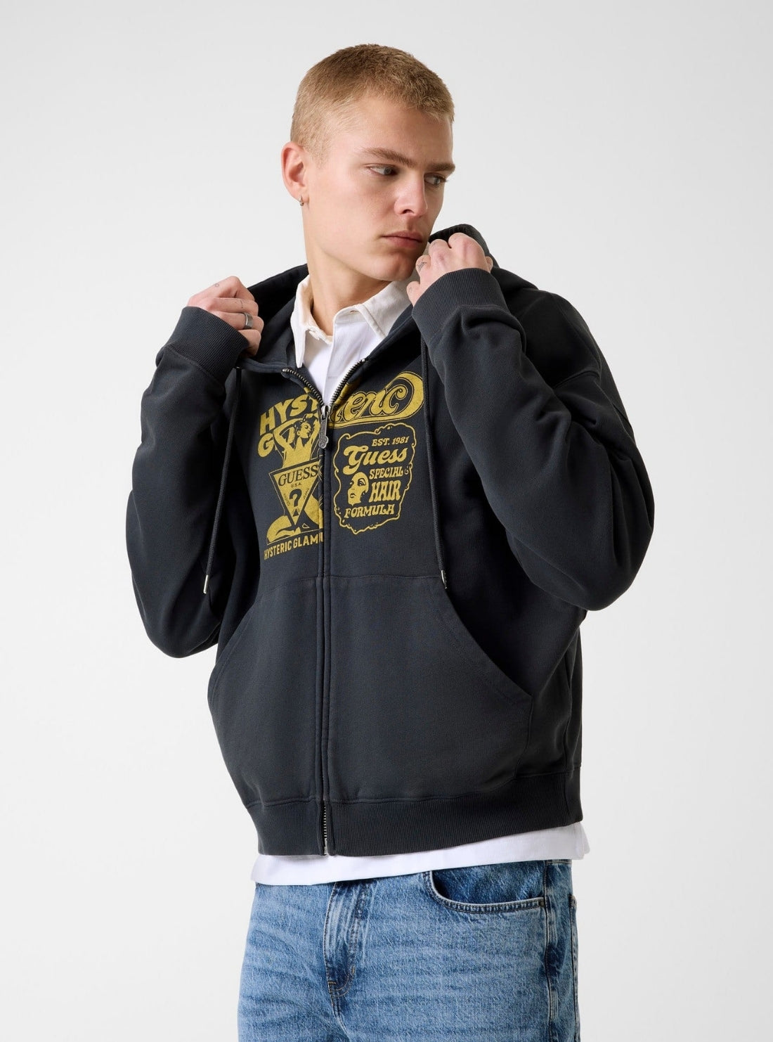 Guess Jeans Hysteric Glamour Full Zip Hoodie M6GQ18KCPR1 Front View