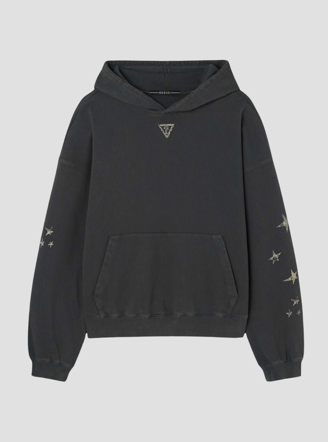 GUESS Mens Black Hyunjin Unisex Hoodie M6GQ44K99Q5 Hyunjin Front