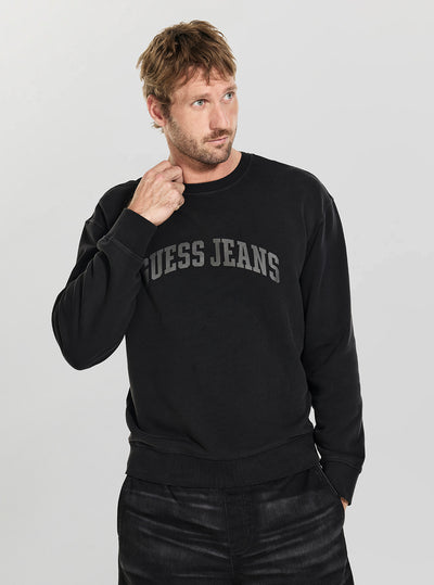 GUESS Mens Black Logo Regular Sweatshirt M6GQA6KCPR1 Front View