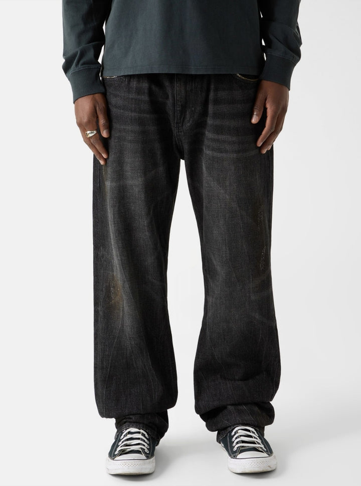 Guess Originals Black Relaxed Straight Jeans M6RA0UD6691 Front View