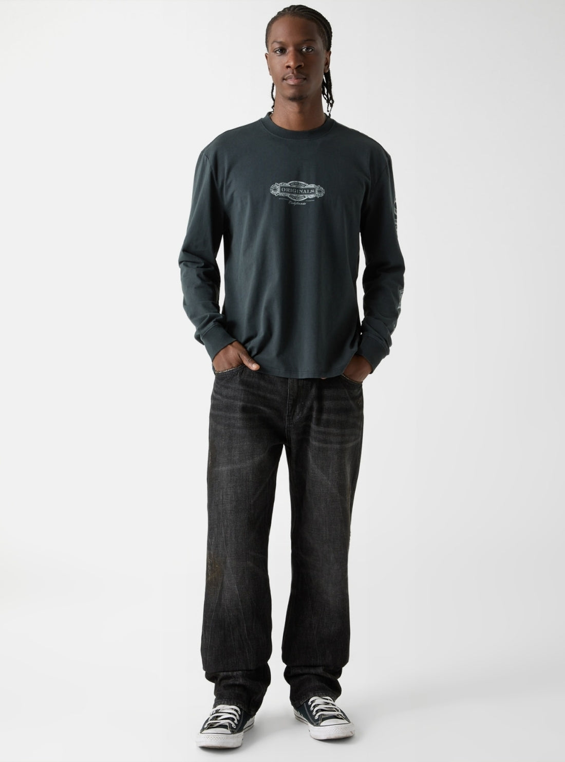 Guess Originals Black Relaxed Straight Jeans M6RA0UD6691 Full View