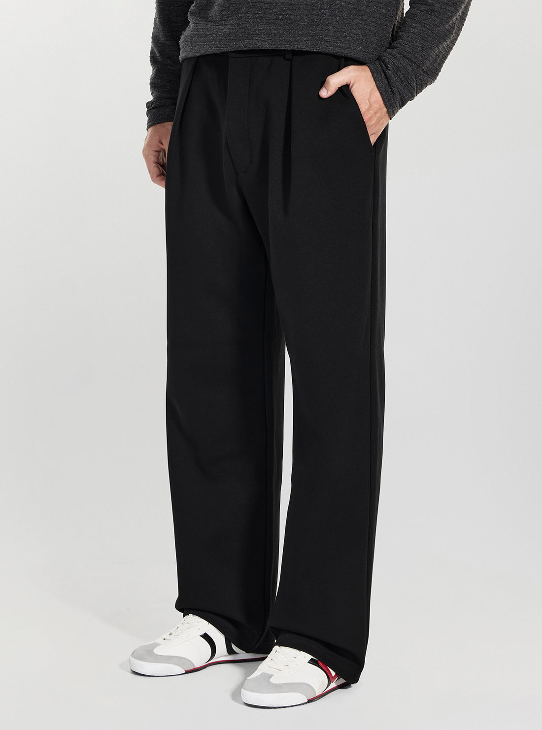 GUESSBlack Straight Leg Logo Patch Pants M6RB52KD271 Side View