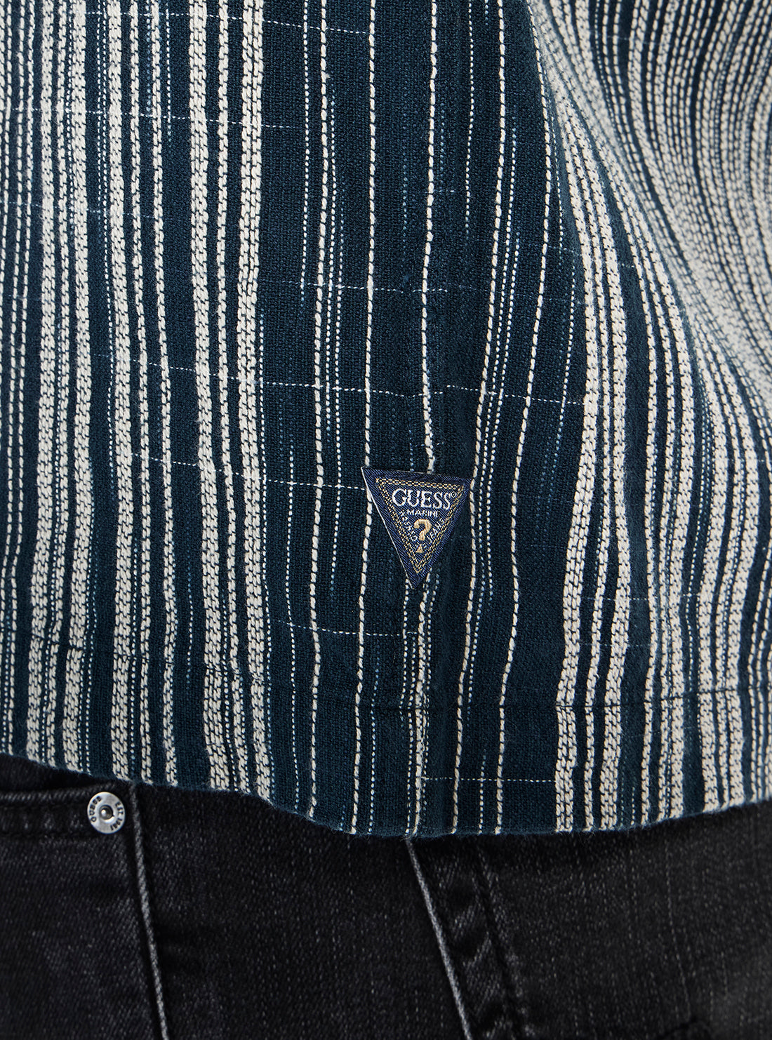Multi Atlas Linear Jacquard Long Sleeve Shirt M6RH03WI810 Detail View