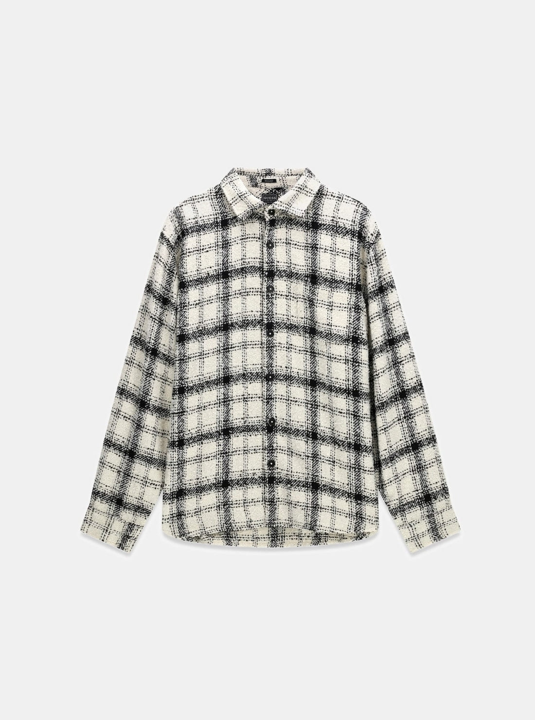 GUESS Mens Multi Winston Tweed Plaid Shirt M6RH26WI612 Flatlay