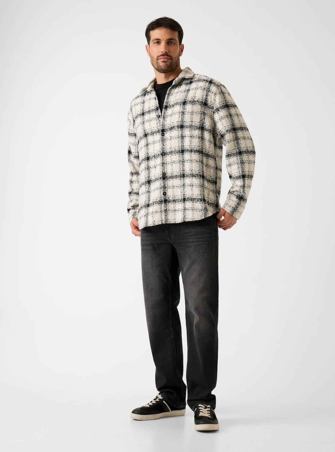 GUESS Mens Multi Winston Tweed Plaid Shirt M6RH26WI612 Full View