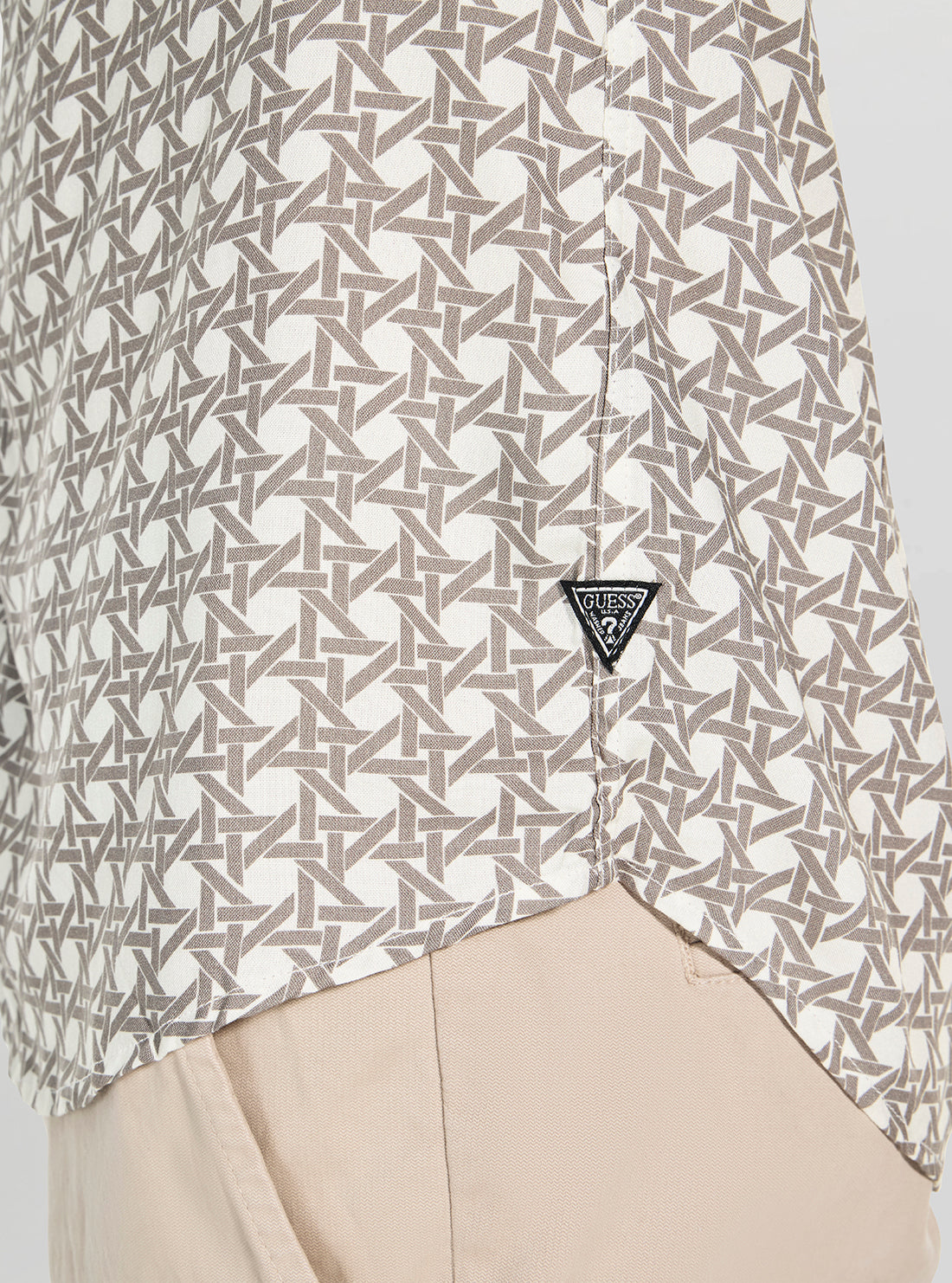 GUESS Mens Eco SMulti Basketweave Grid Shirt M6RH42WD4Z2 Detail View