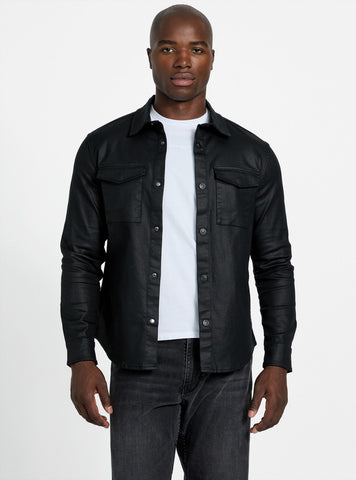 GUESS Mens Eco Black Theo Shirt M6RH75D6480 Front View