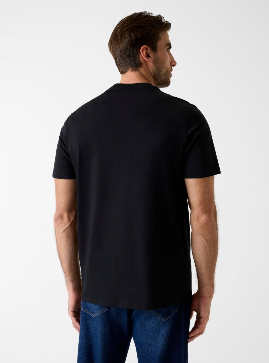 GUESS Mens Black Peony Stitch T-Shirt M6RI04I3Z14 Back View
